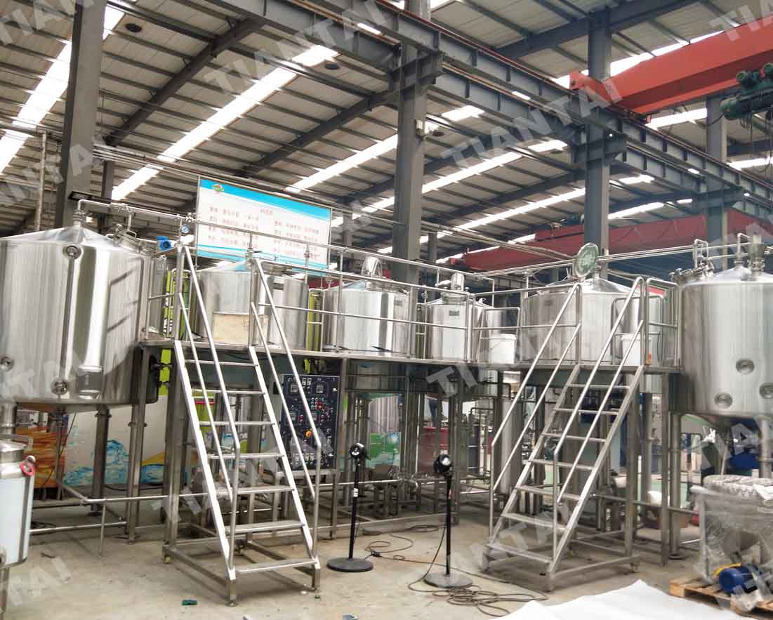 1500L Five Vessel Brewhouse Unit with Automatic Rake Lifting | TianTai ...
